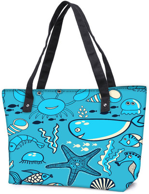 

Snoogg Pack Of 2 Neon Fish Water Color Combo Tote Shopping Grocery Bag With Coin Pencil Purse Shoulder Bag(Multicolor, 15 L)