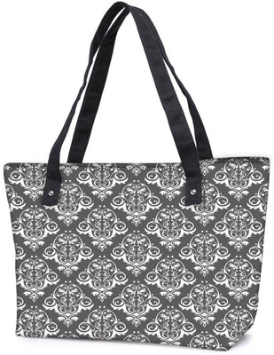 

Snoogg Pack Of 2 White And Grey Pattern Combo Tote Shopping Grocery Bag With Coin Pencil Purse Shoulder Bag(Multicolor, 15 L)