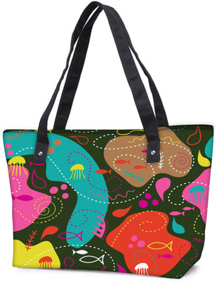 

Snoogg Pack Of 2 Sea World Green Pattern Combo Tote Shopping Grocery Bag With Coin Pencil Purse Shoulder Bag(Multicolor, 5 L)
