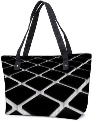 

Snoogg Pack Of 2 Black And Grey Cubes Combo Tote Shopping Grocery Bag With Coin Pencil Purse Shoulder Bag(Multicolor, 15 L)