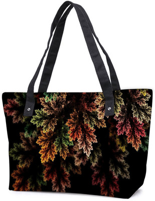

Snoogg Pack Of 2 Fractal Leaves Digital Art Combo Tote Shopping Grocery Bag With Coin Pencil Purse Shoulder Bag(Multicolor, 15 L)
