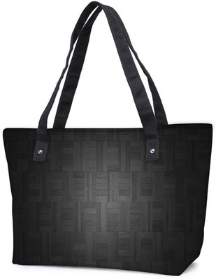 

Snoogg Pack Of 2 Black Floor Deisgn Combo Tote Shopping Grocery Bag With Coin Pencil Purse Shoulder Bag(Multicolor, 15 L)