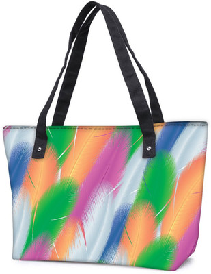 

Snoogg Pack Of 2 Feathers Vector Background Combo Tote Shopping Grocery Bag With Coin Pencil Purse Shoulder Bag(Multicolor, 5 L)