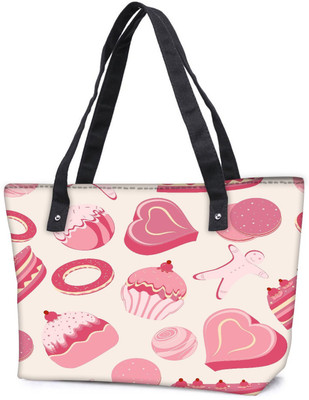 

Snoogg Pack Of 2 Abstract Pink Cakes Combo Tote Shopping Grocery Bag With Coin Pencil Purse Shoulder Bag(Multicolor, 15 L)
