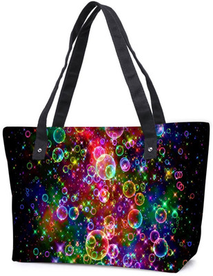 

Snoogg Pack Of 2 Bubbles Universal Combo Tote Shopping Grocery Bag With Coin Pencil Purse Shoulder Bag(Multicolor, 5 L)