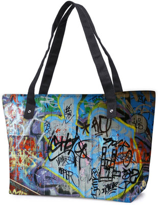 

Snoogg Pack Of 2 Colorful Graffiti Street Paint Combo Tote Shopping Grocery Bag With Coin Pencil Purse Shoulder Bag(Multicolor, 15 L)