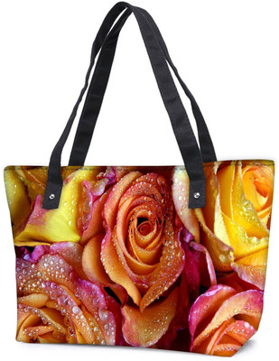 

Snoogg Pack Of 2 Roses Covered In Dew Combo Tote Shopping Grocery Bag With Coin Pencil Purse Shoulder Bag(Multicolor, 5 L)