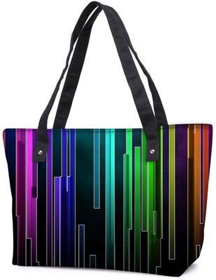 

Snoogg Pack Of 2 Multicolor Rays Combo Tote Shopping Grocery Bag With Coin Pencil Purse Shoulder Bag(Multicolor, 15 L)