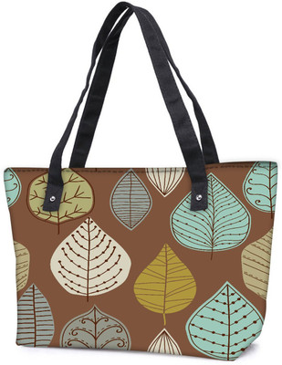 

Snoogg Pack Of 2 Colorful Leaves Brown Combo Tote Shopping Grocery Bag With Coin Pencil Purse Shoulder Bag(Multicolor, 15 L)
