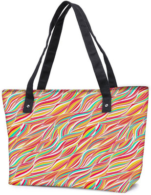 

Snoogg Pack Of 2 Vector Seamless Abstract Hand Drawn Pattern Combo Tote Shopping Grocery Bag With Coin Pencil Purse Shoulder Bag(Multicolor, 5 L)