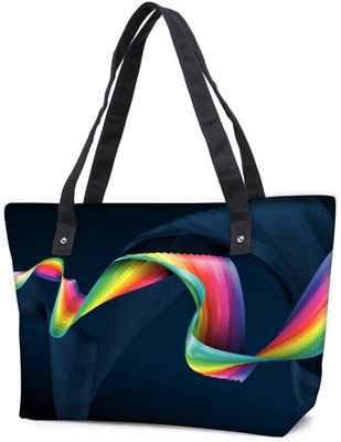 

Snoogg Pack Of 2 Wavy Mixed Color Combo Tote Shopping Grocery Bag With Coin Pencil Purse Shoulder Bag(Multicolor, 5 L)