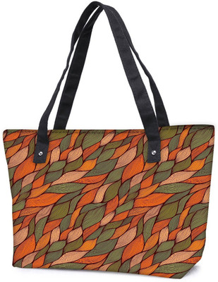 

Snoogg Pack Of 2 Colorful Leaves Pattern Combo Tote Shopping Grocery Bag With Coin Pencil Purse Shoulder Bag(Multicolor, 5 L)