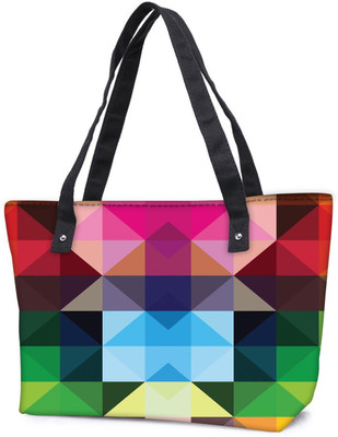 

Snoogg Pack Of 2 Colorful Rhombuses Combo Tote Shopping Grocery Bag With Coin Pencil Purse Shoulder Bag(Multicolor, 5 L)