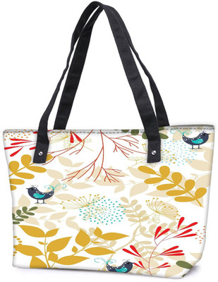

Snoogg Pack Of 2 Bird And Leaves Combo Tote Shopping Grocery Bag With Coin Pencil Purse Shoulder Bag(Multicolor, 15 L)