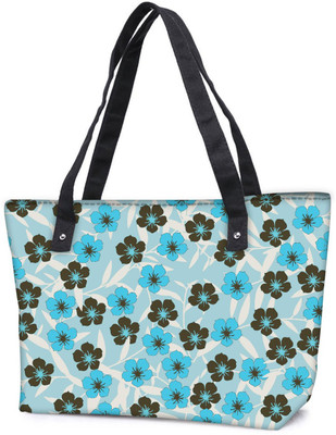 

Snoogg Pack Of 2 Floral Blue Pattern Combo Tote Shopping Grocery Bag With Coin Pencil Purse Shoulder Bag(Multicolor, 15 L)
