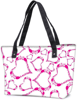 

Snoogg Pack Of 2 Pink Heart White Pattern Combo Tote Shopping Grocery Bag With Coin Pencil Purse Shoulder Bag(Multicolor, 5 L)