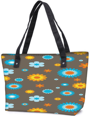 

Snoogg Pack Of 2 Colorful Flowers Combo Tote Shopping Grocery Bag With Coin Pencil Purse Shoulder Bag(Multicolor, 5 L)