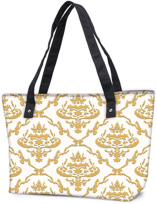 

Snoogg Pack Of 2 Golden Pattern Combo Tote Shopping Grocery Bag With Coin Pencil Purse Shoulder Bag(Multicolor, 5 L)
