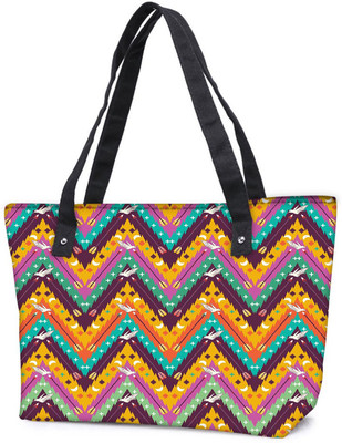 

Snoogg Pack Of 2 Aztec Abstract Combo Tote Shopping Grocery Bag With Coin Pencil Purse Shoulder Bag(Multicolor, 15 L)