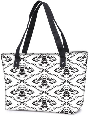 

Snoogg Pack Of 2 Black And White Pattern Combo Tote Shopping Grocery Bag With Coin Pencil Purse Shoulder Bag(Multicolor, 5 L)