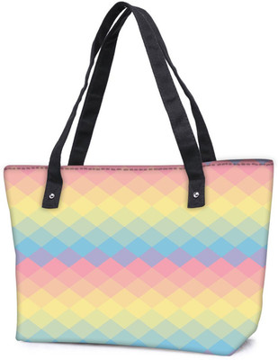 

Snoogg Pack Of 2 Rainbow Clear Colourful Combo Tote Shopping Grocery Bag With Coin Pencil Purse Shoulder Bag(Multicolor, 15 L)