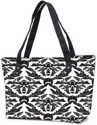 

Snoogg Pack Of 2 Black Leaves Pattern Combo Tote Shopping Grocery Bag With Coin Pencil Purse Shoulder Bag(Multicolor, 5 L)