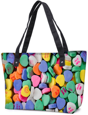 

Snoogg Pack Of 2 Daily Candy Combo Tote Shopping Grocery Bag With Coin Pencil Purse Shoulder Bag(Multicolor, 5 L)