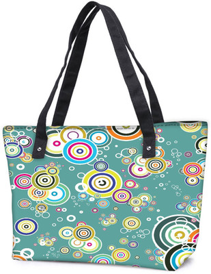 

Snoogg Pack Of 2 Abstract Circles Combo Tote Shopping Grocery Bag With Coin Pencil Purse Shoulder Bag(Multicolor, 5 L)