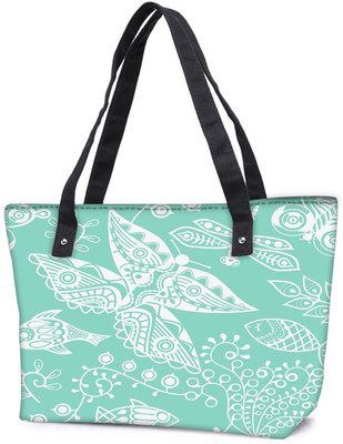 

Snoogg Pack Of 2 White Butterfly Combo Tote Shopping Grocery Bag With Coin Pencil Purse Shoulder Bag(Multicolor, 15 L)