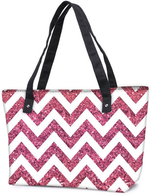 

Snoogg Pack Of 2 Chevron Pinks Combo Tote Shopping Grocery Bag With Coin Pencil Purse Shoulder Bag(Multicolor, 5 L)