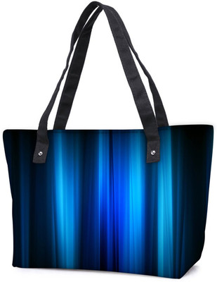 

Snoogg Pack Of 2 Abstract Blue Strips Combo Tote Shopping Grocery Bag With Coin Pencil Purse Shoulder Bag(Multicolor, 5 L)