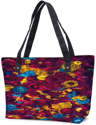 

Snoogg Pack Of 2 Digital Floral Kenzie Combo Tote Shopping Grocery Bag With Coin Pencil Purse Shoulder Bag(Multicolor, 15 L)