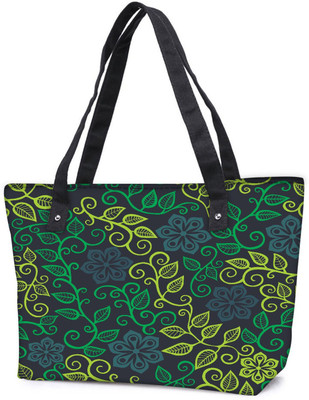 

Snoogg Pack Of 2 A Seamless Leaf Pattern Combo Tote Shopping Grocery Bag With Coin Pencil Purse Shoulder Bag(Multicolor, 15 L)