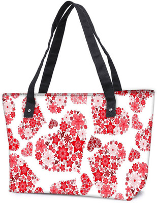 

Snoogg Pack Of 2 Floral Hearts Holiday Combo Tote Shopping Grocery Bag With Coin Pencil Purse Shoulder Bag(Multicolor, 5 L)