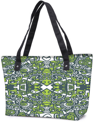 

Snoogg Pack Of 2 Green Abstract Pattern Combo Tote Shopping Grocery Bag With Coin Pencil Purse Shoulder Bag(Multicolor, 5 L)