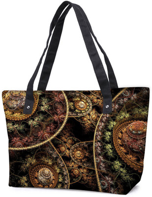 

Snoogg Pack Of 2 Fractal Domes Combo Tote Shopping Grocery Bag With Coin Pencil Purse Shoulder Bag(Multicolor, 5 L)