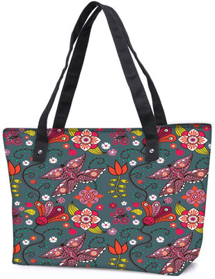 

Snoogg Pack Of 2 Seamless Pattern With Butterflies And Flowers Combo Tote Shopping Grocery Bag With Coin Pencil Purse Shoulder Bag(Multicolor, 5 L)