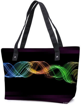 

Snoogg Pack Of 2 Glowing Neon Effect Combo Tote Shopping Grocery Bag With Coin Pencil Purse Shoulder Bag(Multicolor, 5 L)