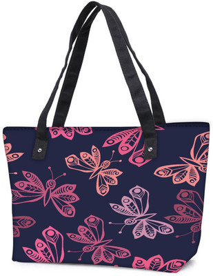 

Snoogg Pack Of 2 Throws Butterflies Combo Tote Shopping Grocery Bag With Coin Pencil Purse Shoulder Bag(Multicolor, 15 L)