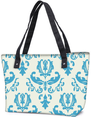 

Snoogg Pack Of 2 Blue Cream Combo Tote Shopping Grocery Bag With Coin Pencil Purse Shoulder Bag(Multicolor, 15 L)