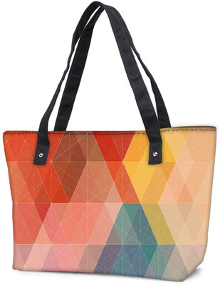 

Snoogg Pack Of 2 Design Polygon Combo Tote Shopping Grocery Bag With Coin Pencil Purse Shoulder Bag(Multicolor, 5 L)