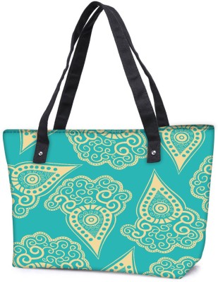 

Snoogg Pack Of 2 Light Yellow Blue Pattern Combo Tote Shopping Grocery Bag With Coin Pencil Purse Shoulder Bag(Multicolor, 5 L)