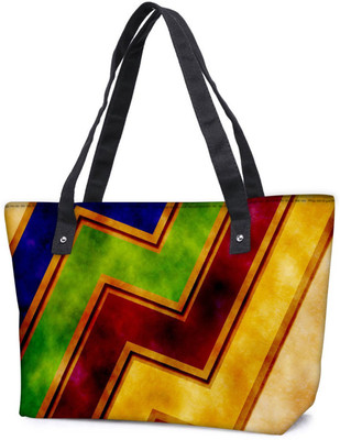 

Snoogg Pack Of 2 Waves Yellow Combo Tote Shopping Grocery Bag With Coin Pencil Purse Shoulder Bag(Multicolor, 5 L)
