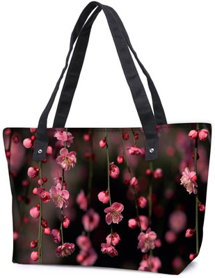 

Snoogg Pack Of 2 Pink Simple Flowers Combo Tote Shopping Grocery Bag With Coin Pencil Purse Shoulder Bag(Multicolor, 15 L)