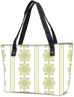

Snoogg Pack Of 2 Lite Green Pattern Combo Tote Shopping Grocery Bag With Coin Pencil Purse Shoulder Bag(Multicolor, 15 L)