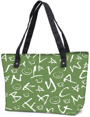 

Snoogg Pack Of 2 Chalk Alphabets Combo Tote Shopping Grocery Bag With Coin Pencil Purse Shoulder Bag(Multicolor, 5 L)