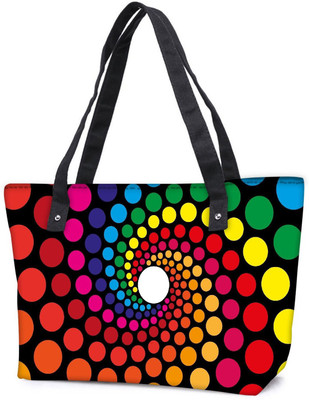

Snoogg Pack Of 2 Spiraling Circles 2791 Combo Tote Shopping Grocery Bag With Coin Pencil Purse Shoulder Bag(Multicolor, 15 L)