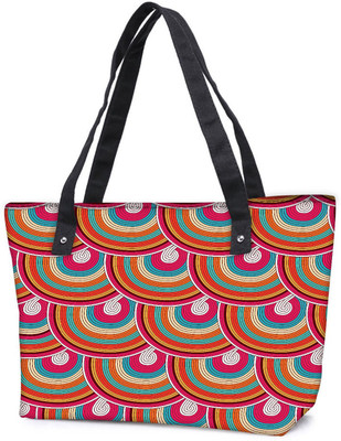 

Snoogg Pack Of 2 Mixed Colors Pattern Combo Tote Shopping Grocery Bag With Coin Pencil Purse Shoulder Bag(Multicolor, 15 L)