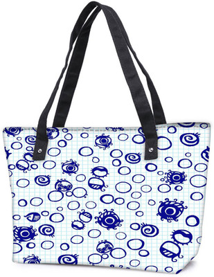

Snoogg Pack Of 2 Bubbles White Combo Tote Shopping Grocery Bag With Coin Pencil Purse Shoulder Bag(Multicolor, 5 L)