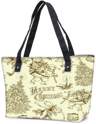 

Snoogg Pack Of 2 Merry Christmas Combo Tote Shopping Grocery Bag With Coin Pencil Purse Shoulder Bag(Multicolor, 15 L)